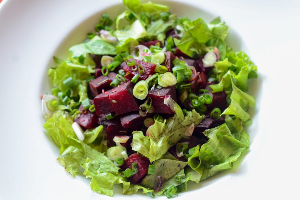 Beetroot Spring Onion Salad with Sunflower Seeds and Lettuce - SHARAN